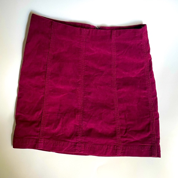 Free People corduroy mini skirt - Burgundy - Picture 1 of 4